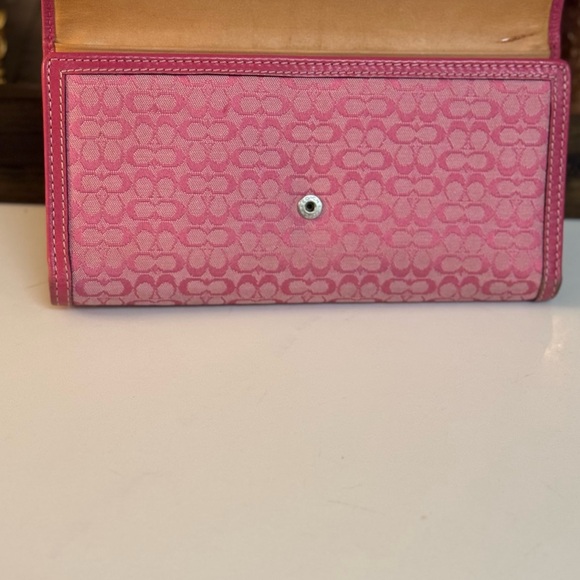 🩷 COACH SIGNATURE Y2K CANVAS WALLET WITH LEATHER TRIM! - Picture 4 of 9